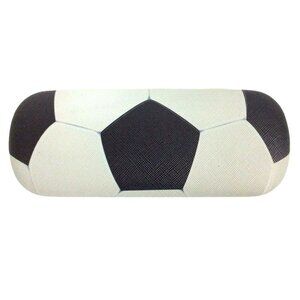 Soccer Ball Design Glasses Case Hardshell Black Gray Unisex